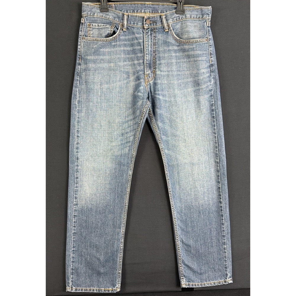 Levi's 505 Regular Fit Straight Leg Jeans Men 33x32 Medium Wash Red Tab